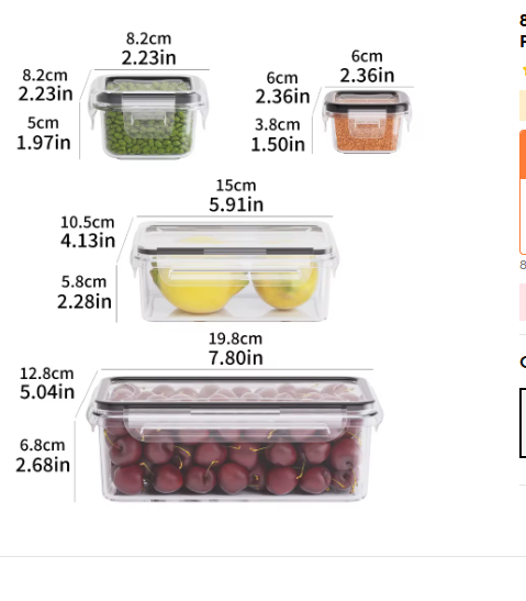 8-PC BPA-Free Airtight Food Containers