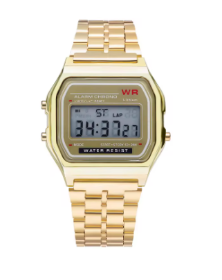 F91W Non-Waterproof Steel Band Watch