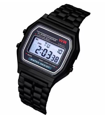 F91W Non-Waterproof Steel Band Watch