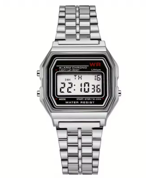 F91W Non-Waterproof Steel Band Watch