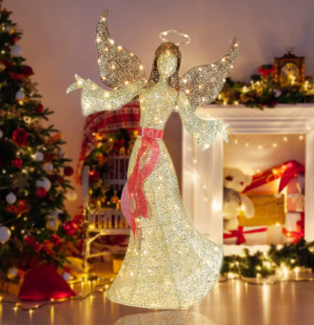 Golden 1pc Christmas Angel lamp decoration