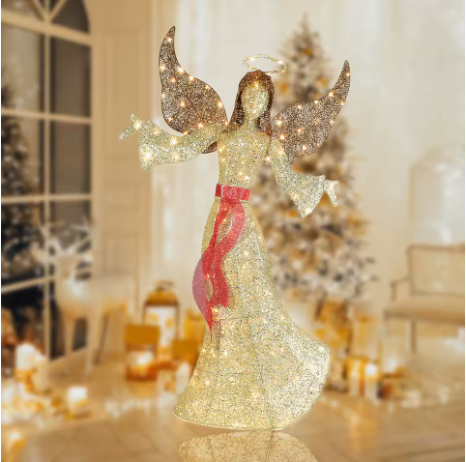 Golden 1pc Christmas Angel lamp decoration